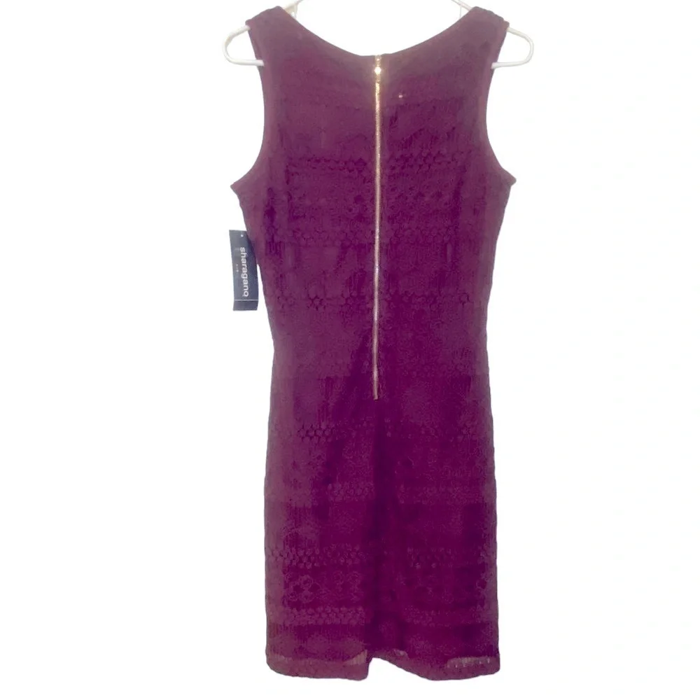 SHARAGANO oxblood cocktail dress women’s size 8 NWT